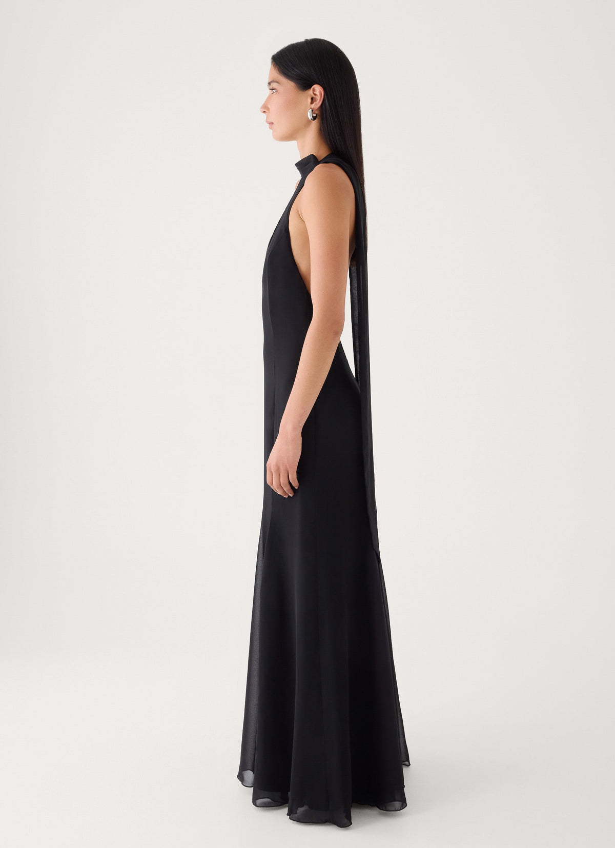 Off Script Scarf Maxi Dress - Black