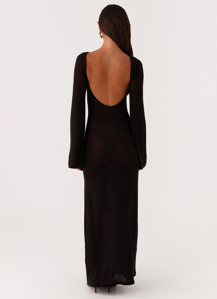 Olivia Long Sleeve Maxi Dress - Black