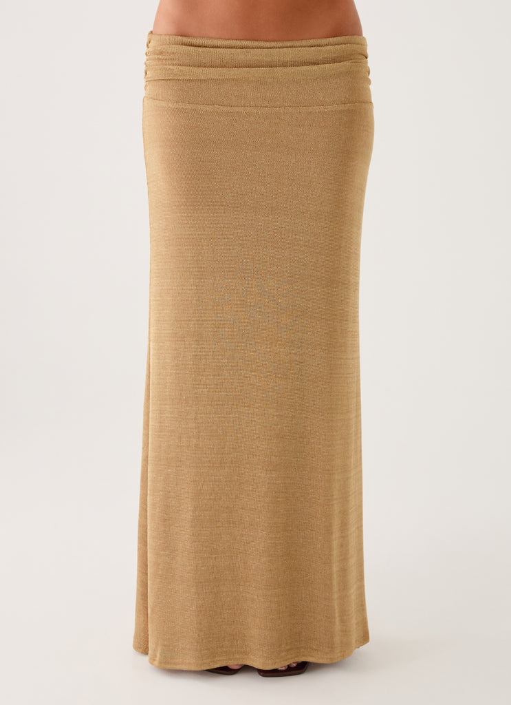 Olyssia Shimmer Maxi Skirt - Shimmer Gold