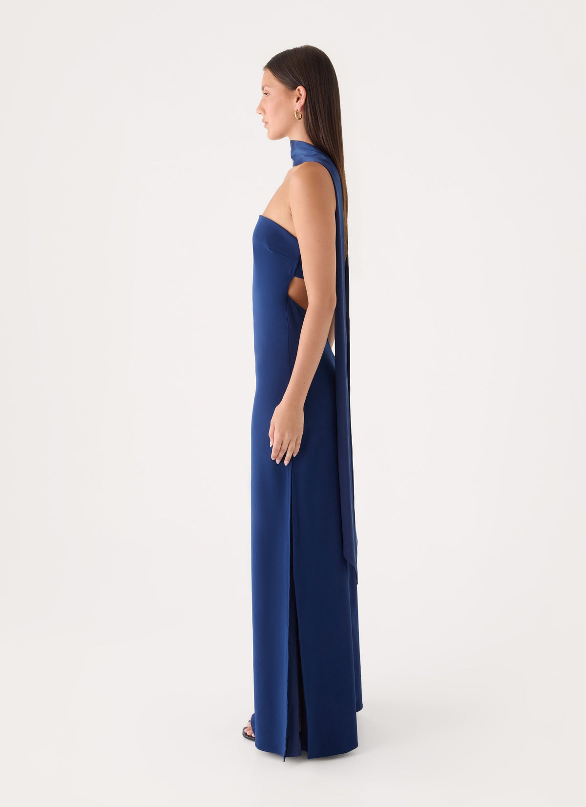 Out All Night Scarf Maxi Dress - Navy