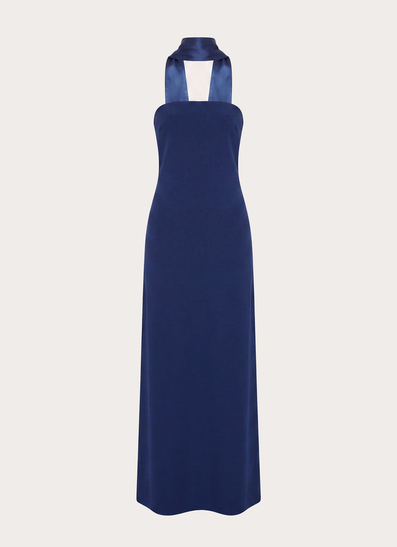 Out All Night Scarf Maxi Dress - Navy