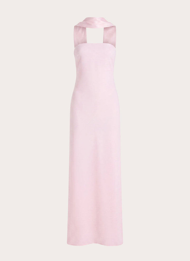 Out All Night Scarf Maxi Dress - Soft Pink