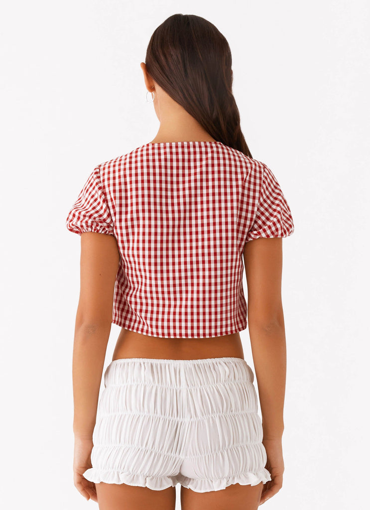 Pandora Blouse - Red Gingham