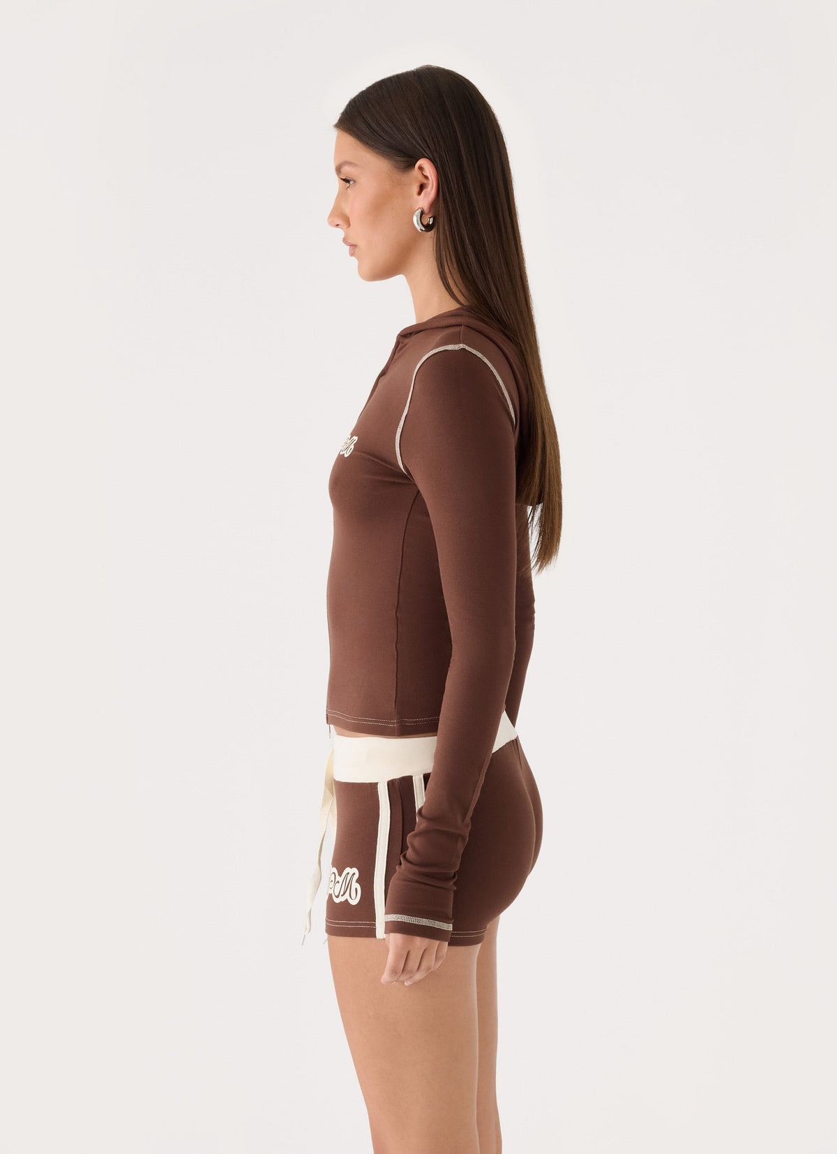 Paris Zip Up Hoodie - Chocolate