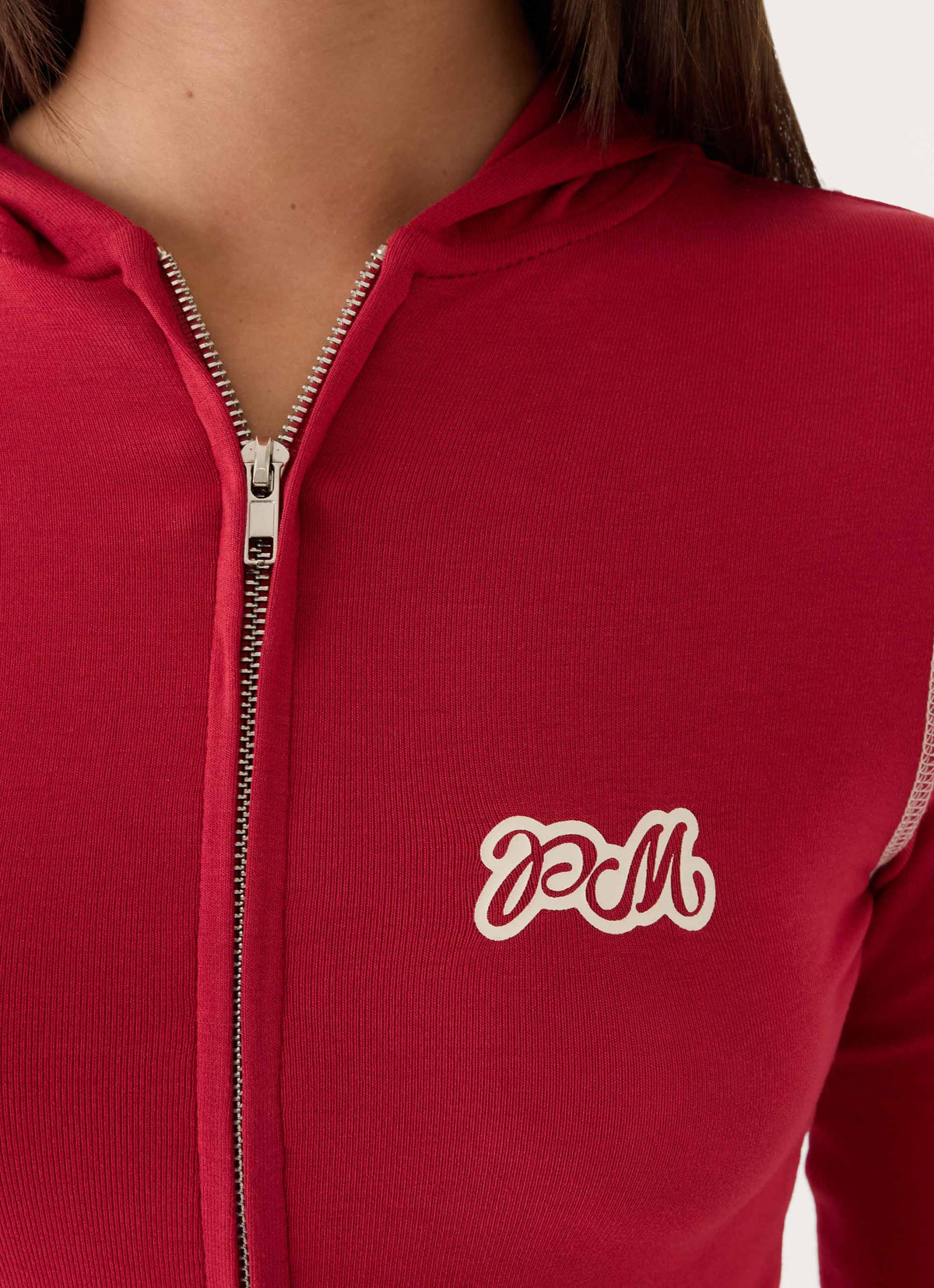 Paris Zip Up Hoodie - Red