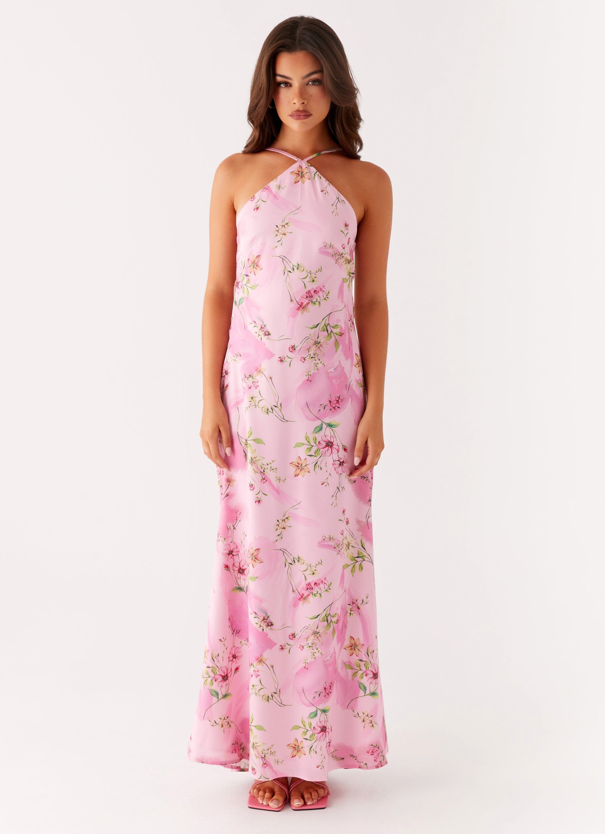 Pascal Maxi Dress - Pink Floral Print – Peppermayo UK
