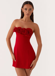 Patsie Strapless Mini Dress - Red