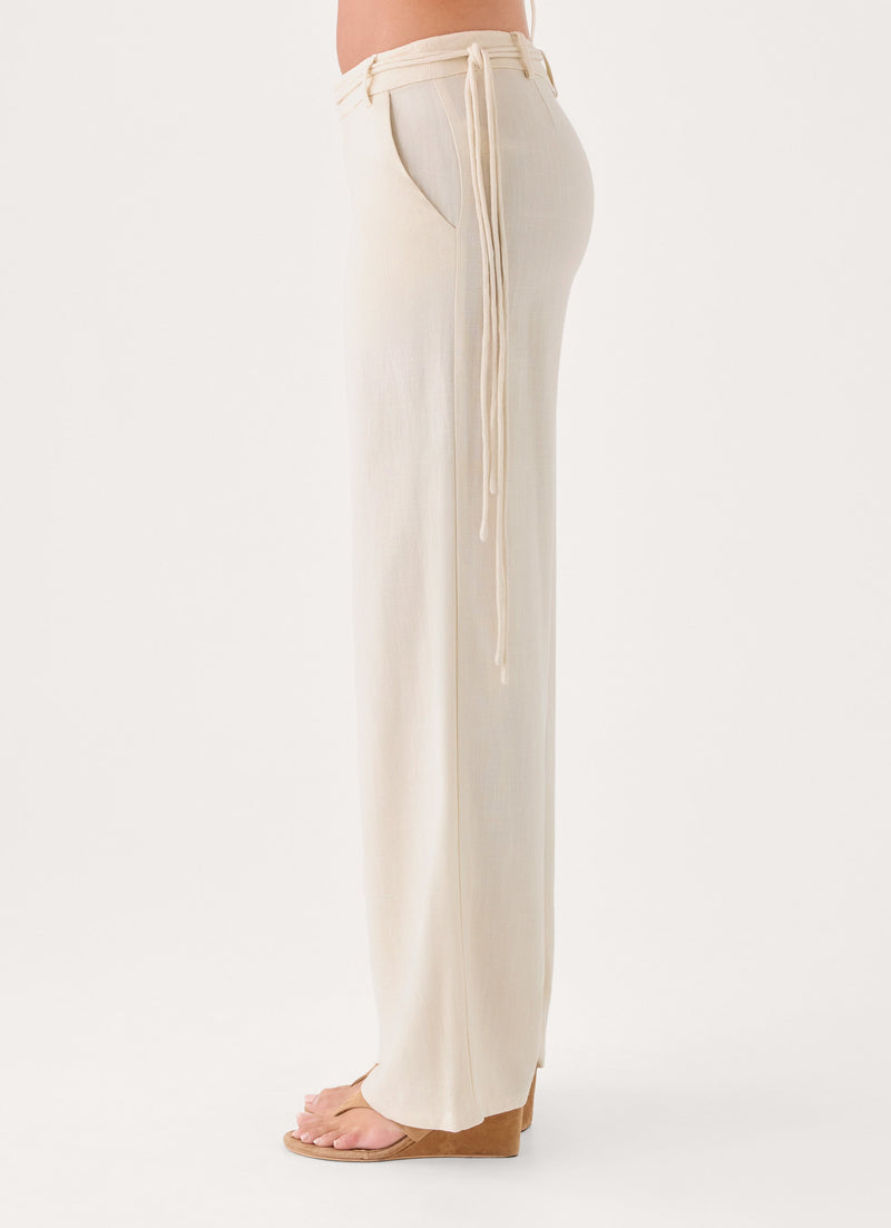 Pearl Coast Linen Pant - Ivory