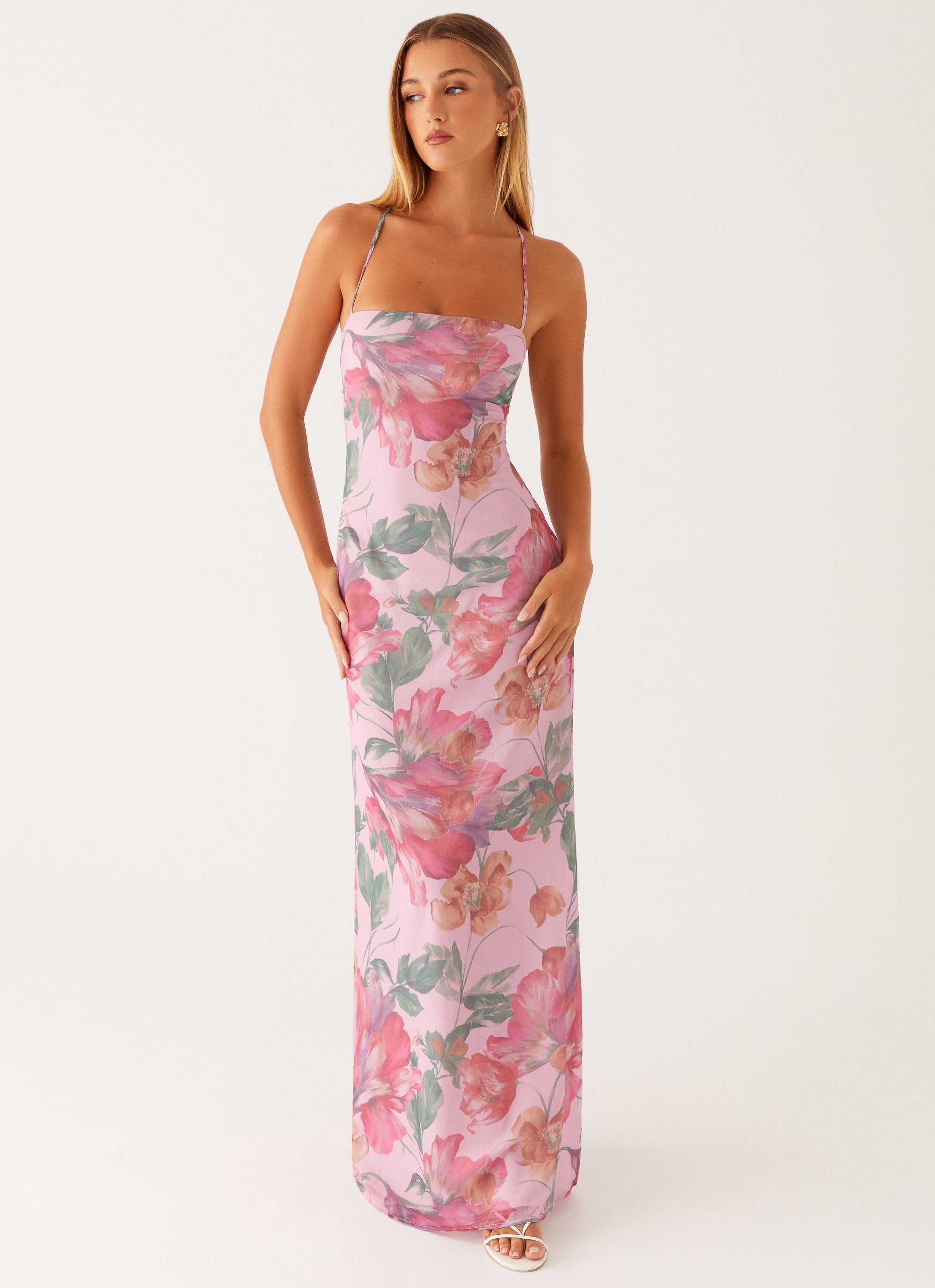 Peggy Maxi Dress - Pink Floral – Peppermayo UK