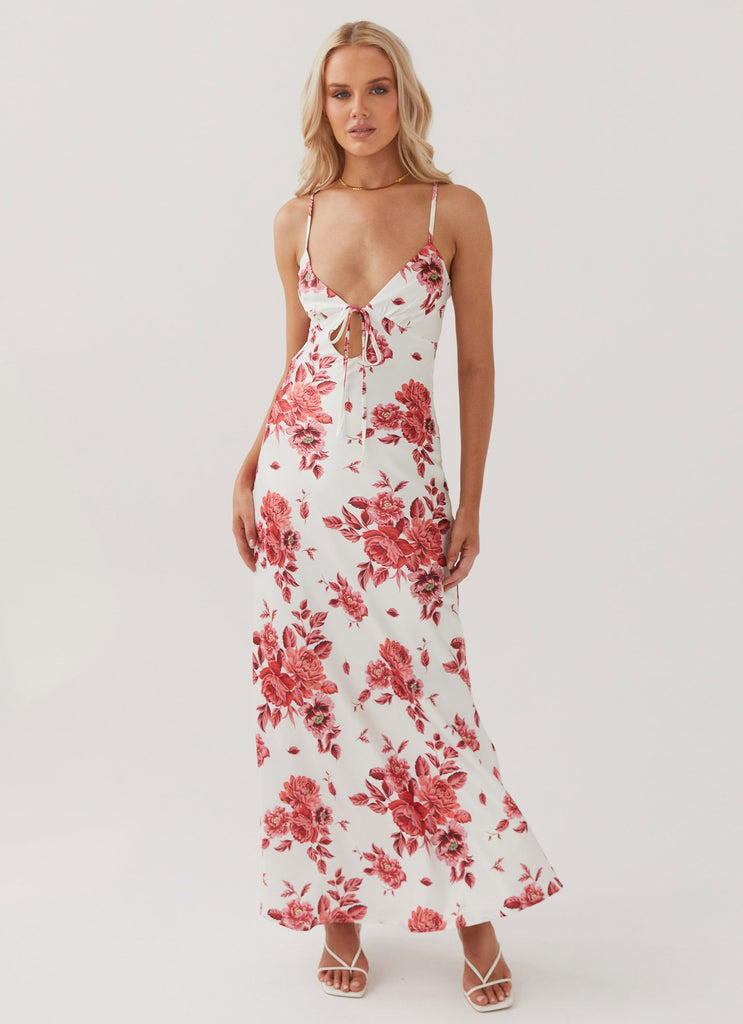 Flora Satin Maxi Dress - Rosa Floria