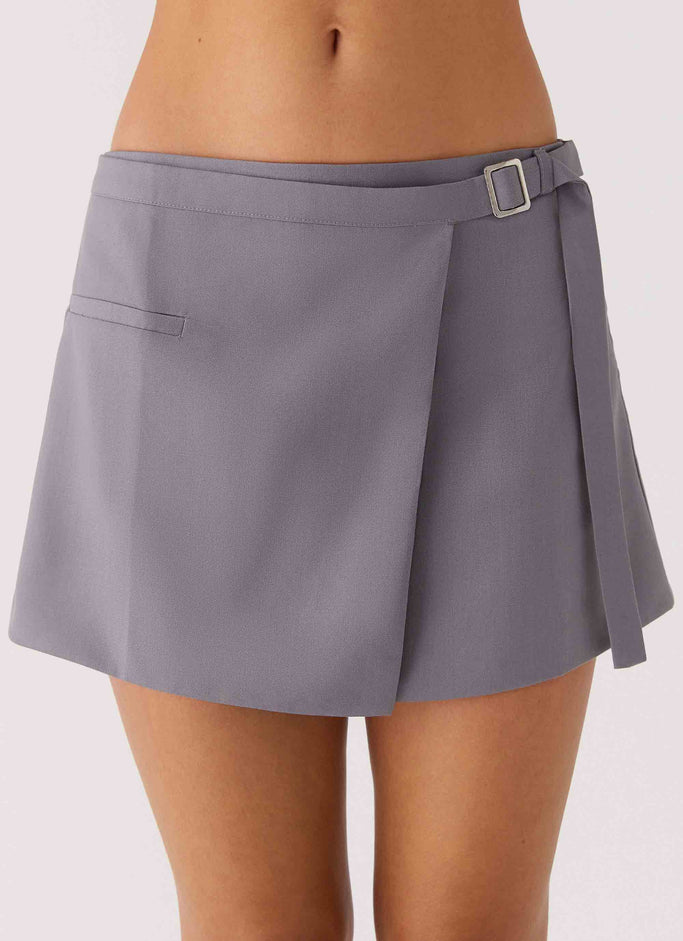 Diane Belt Mini Skirt - Charcoal