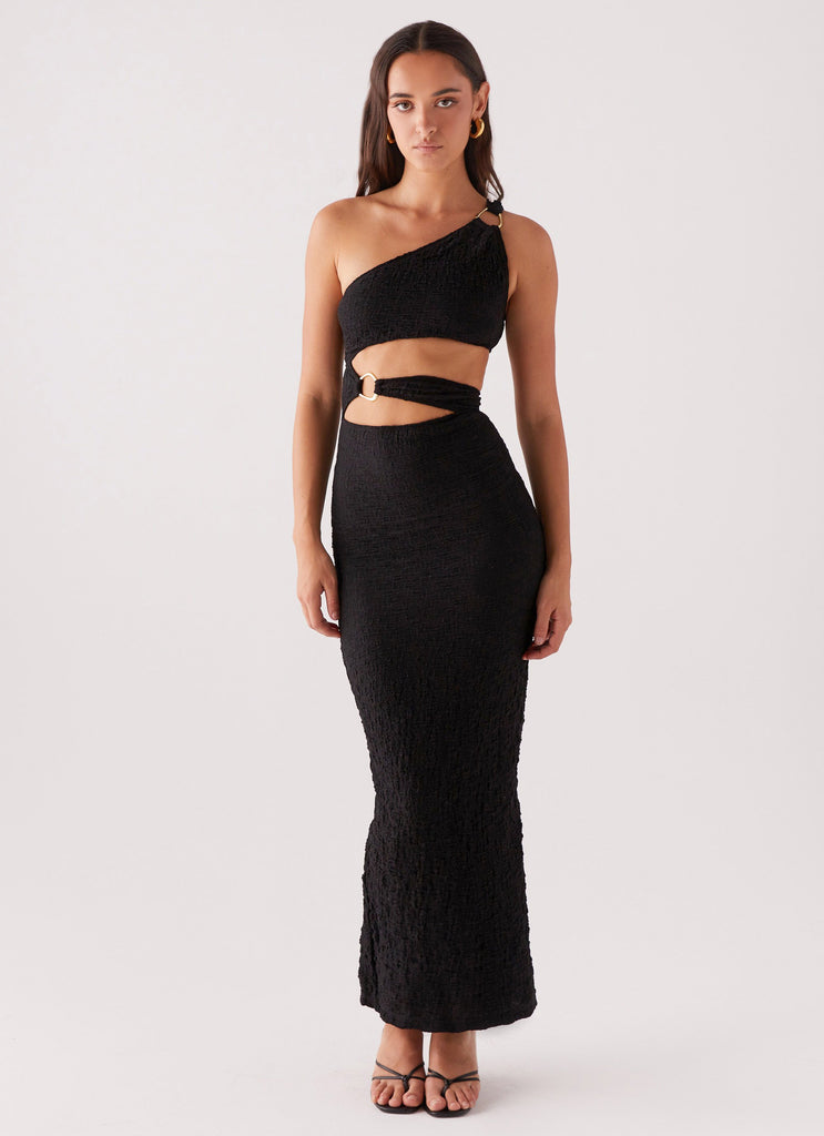 Womens North Haven Maxi Dress in the colour Black in front of a light grey background