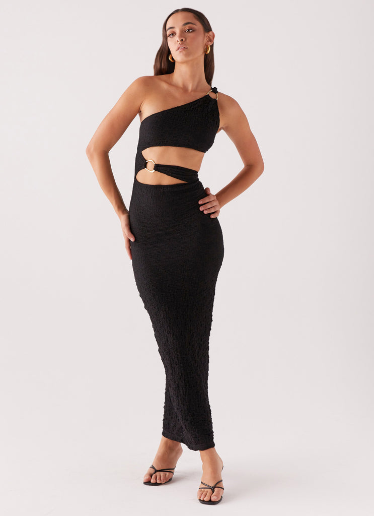 Womens North Haven Maxi Dress in the colour Black in front of a light grey background