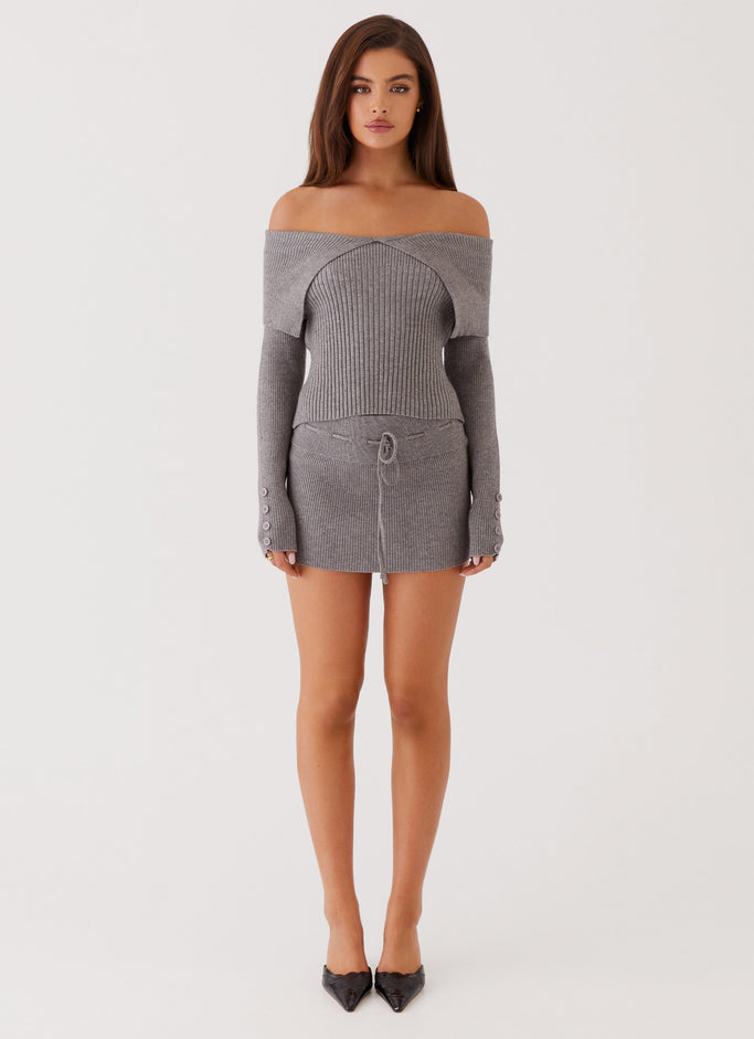 Maura Low Rise Mini Skirt - Charcoal