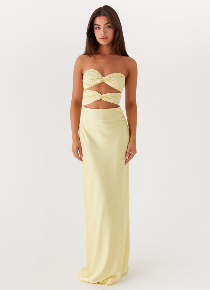 Tianna Strapless Maxi Dress - Yellow