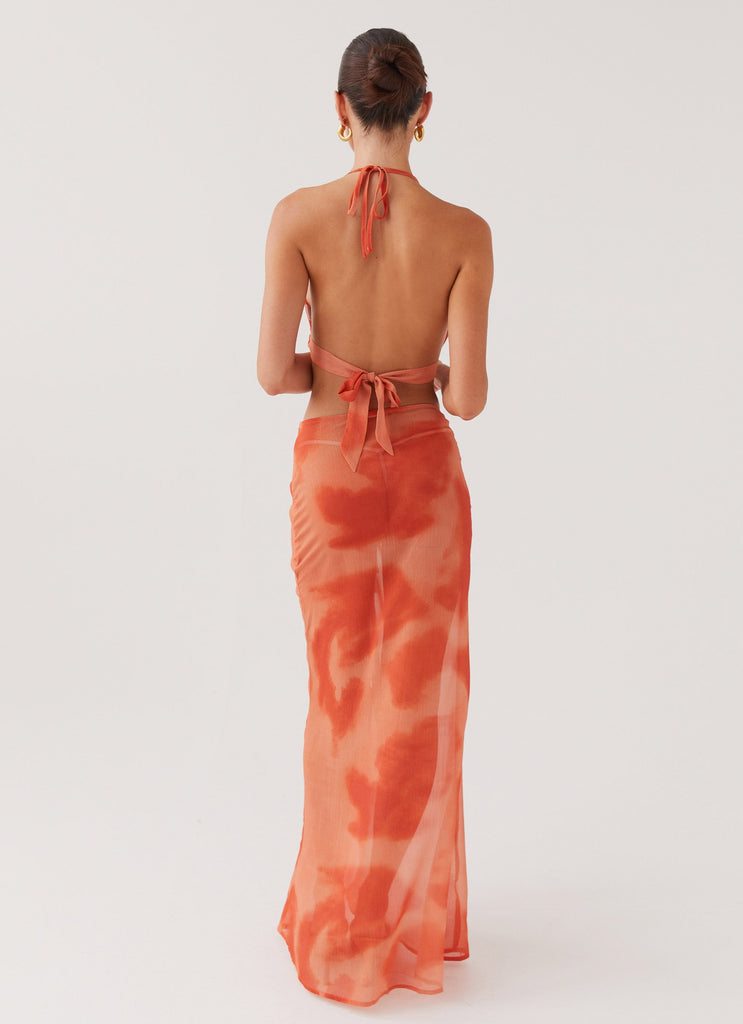 Zenta Ruched Maxi Skirt - Copper