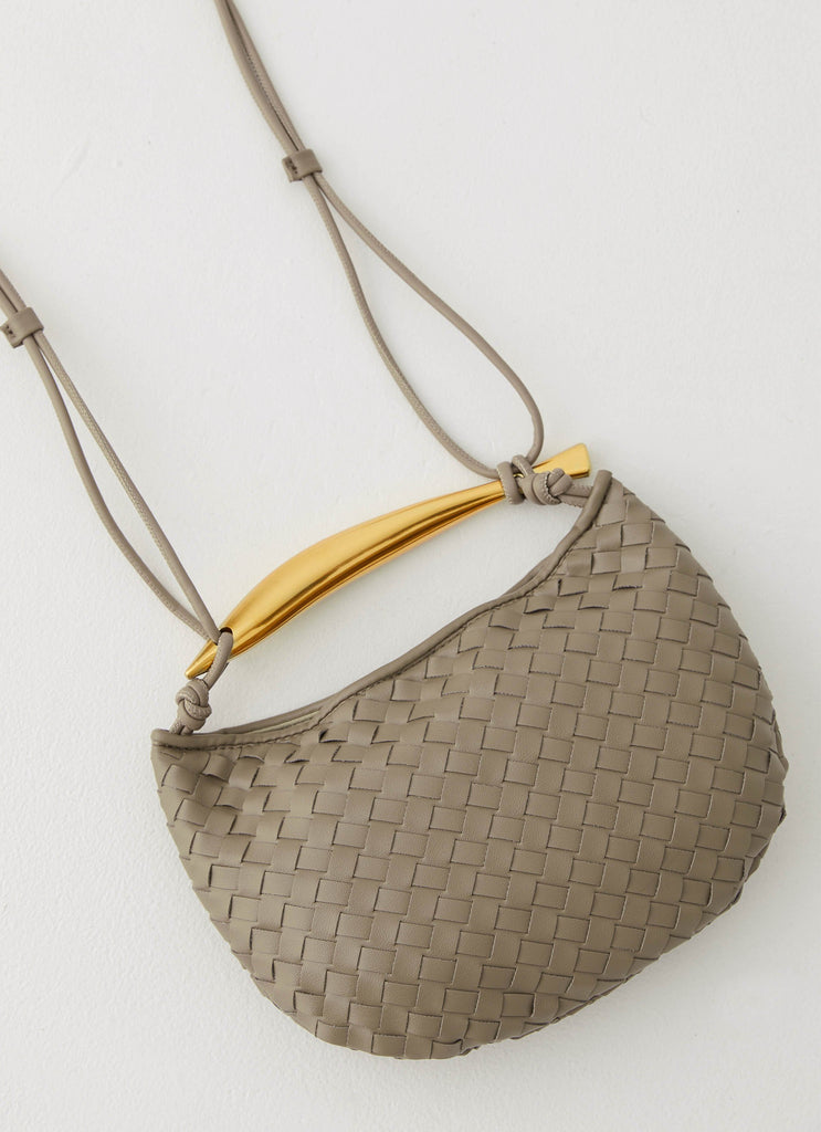 Womens Rowan Bag in the colour Khaki in front of a light grey background