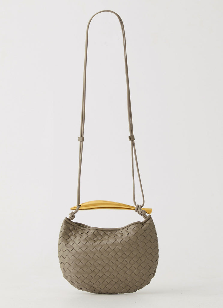 Womens Rowan Bag in the colour Khaki in front of a light grey background