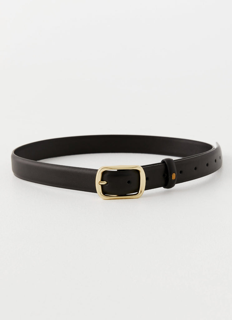 Womens Alessi Belt in the colour Black in front of a light grey background