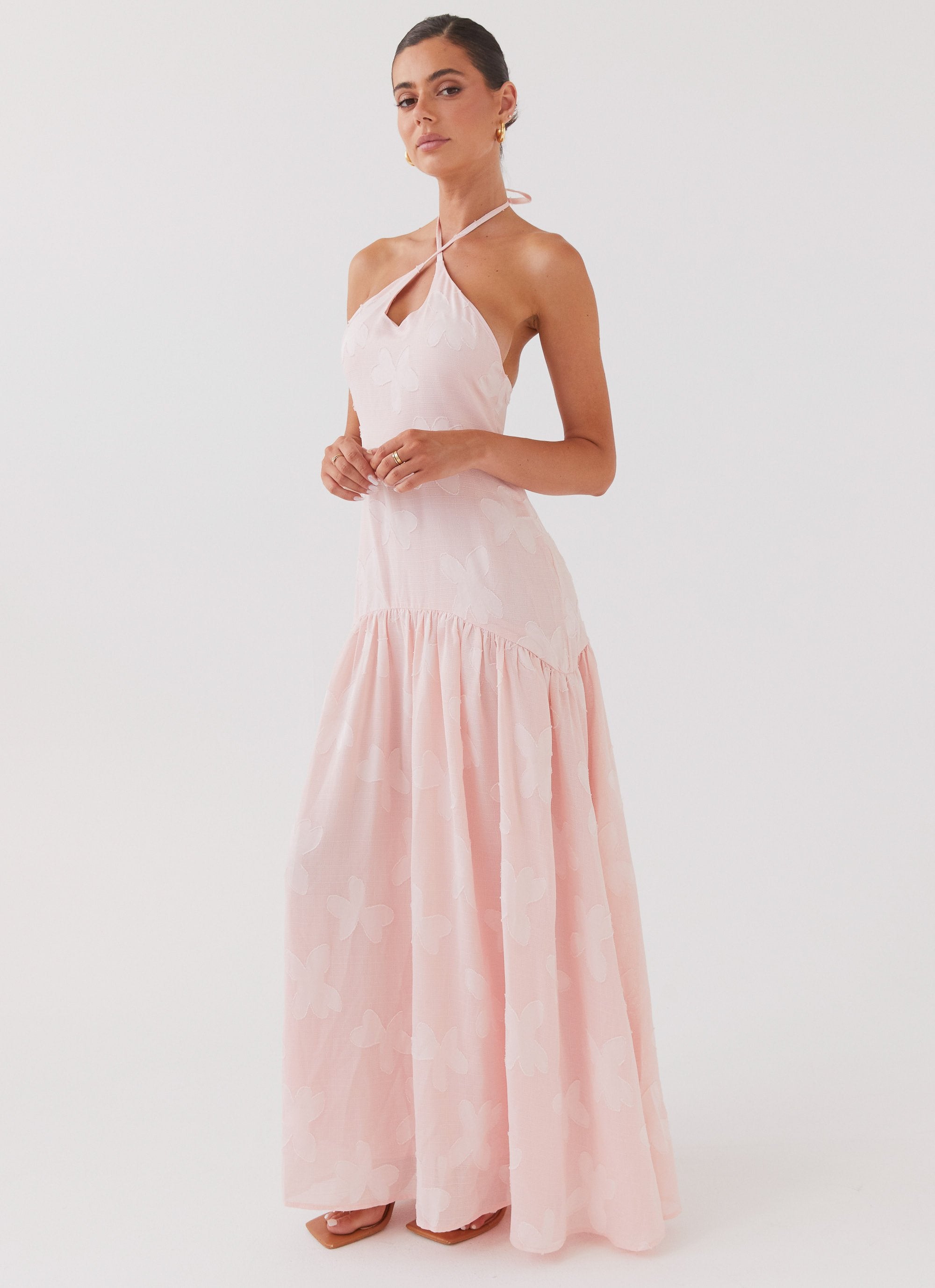 Blushed Cross Neckline Maxi Dress Pink Petal Peppermayo UK blushed-cross-neckline-maxi-dress-pink-petal-peppermayo-uk