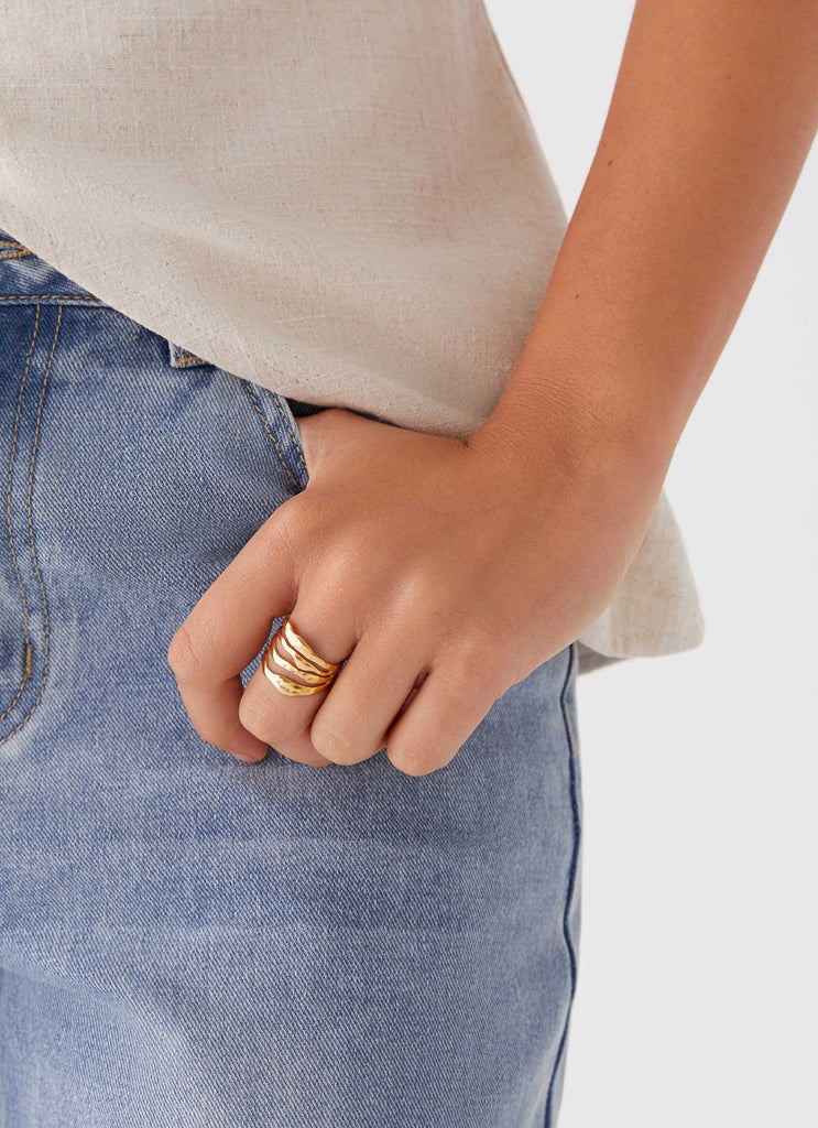 Lee Structured Ring - Gold