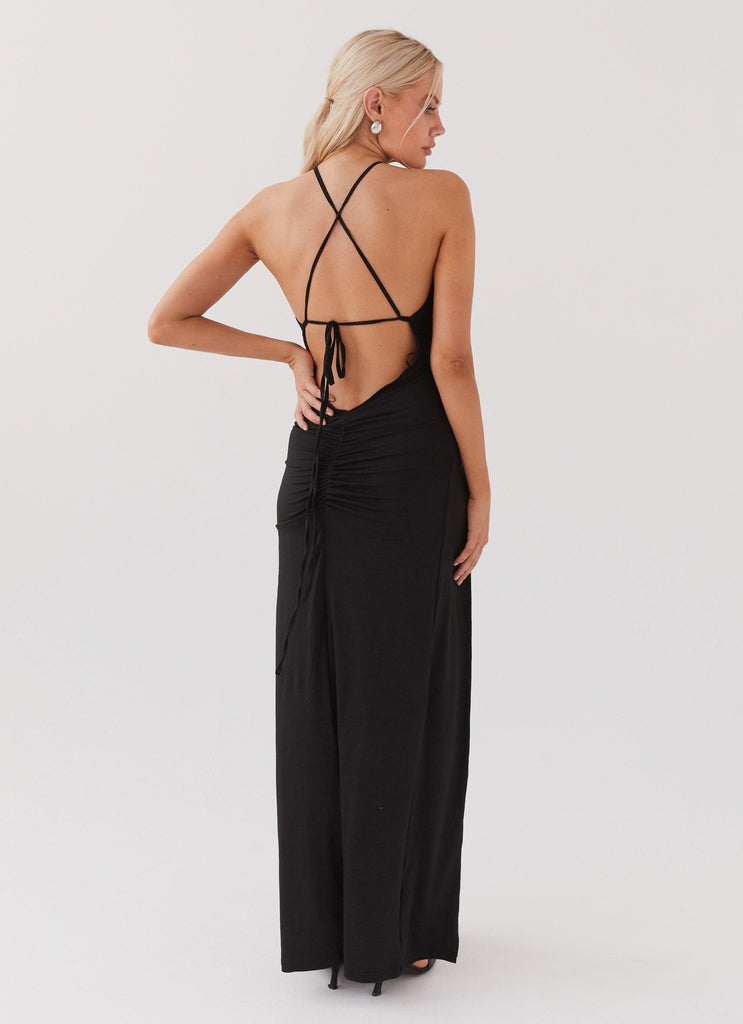 Womens My Mayhem Cut Out Maxi Dress in the colour Black in front of a light grey background