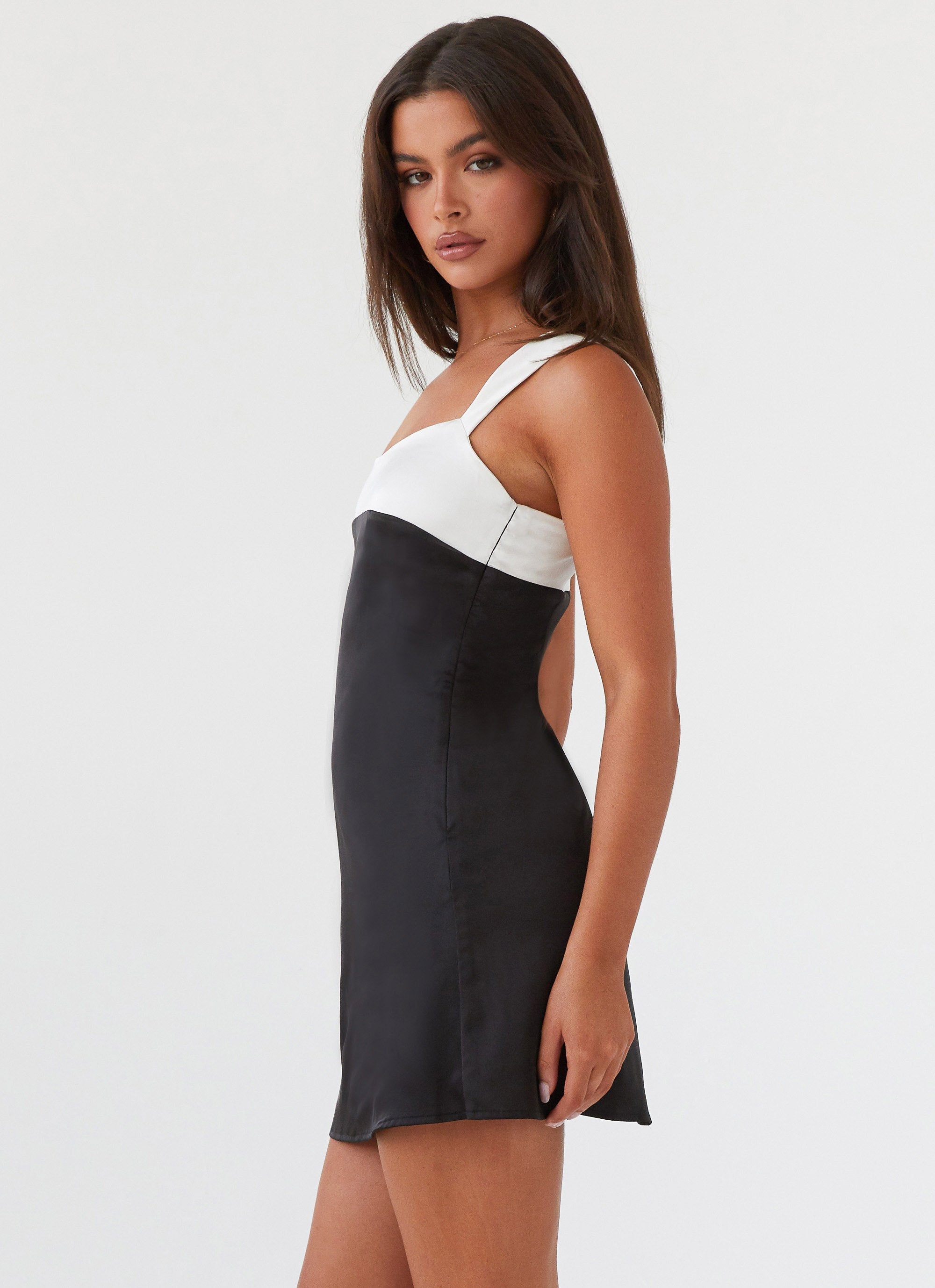 Odette Satin Mini Dress - Onyx – Peppermayo UK