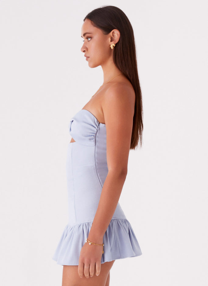 Gigi Frill Mini Dress - Blue
