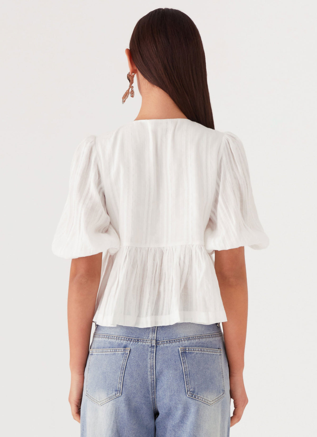 Womens Western Wind Tie Top in the colour White in front of a light grey background