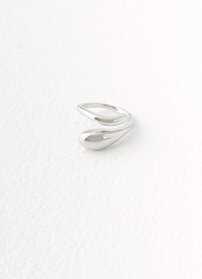 Teardrop Wrap Ring - Silver