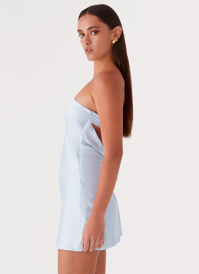 Jamie Satin Mini Dress - Blue