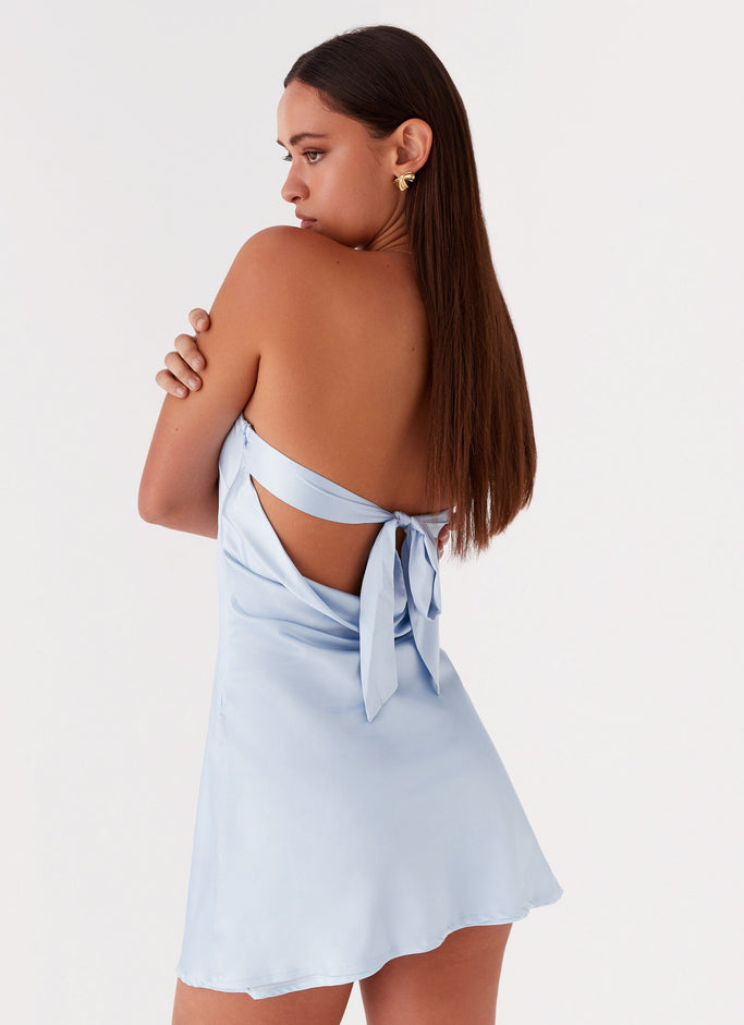Jamie Satin Mini Dress - Blue