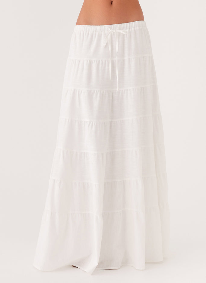 Mariella Linen Maxi Skirt - White