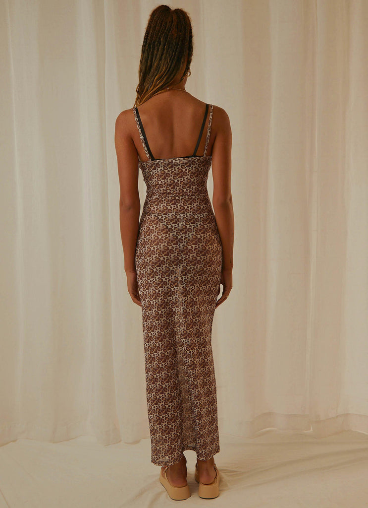 Girls Only Mesh Maxi Dress - Leopard - Peppermayo