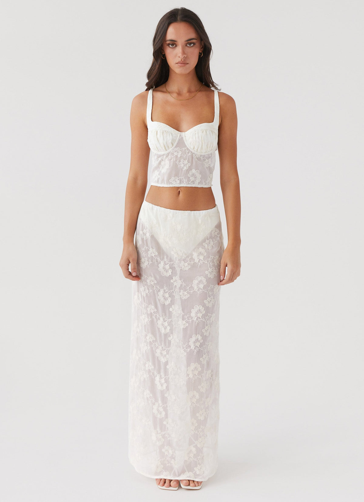 In the Clouds Maxi Skirt - Ivory Petal