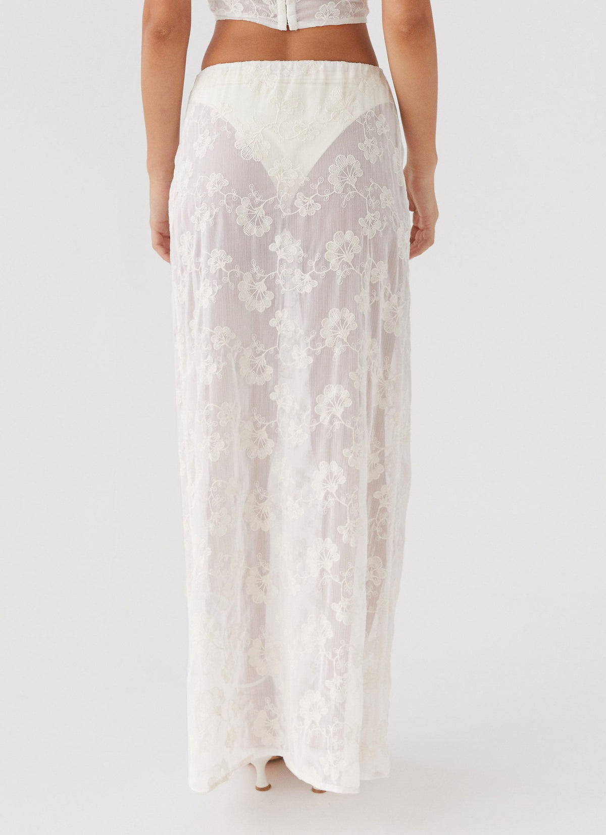 In the Clouds Maxi Skirt - Ivory Petal