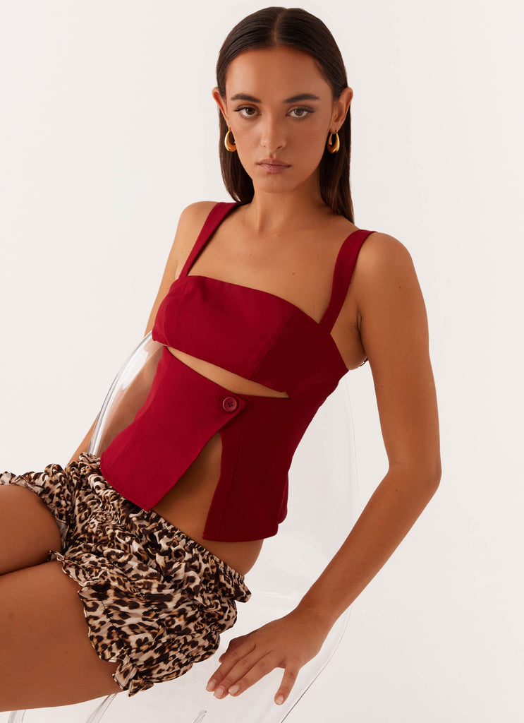 Pia Cut Out Top - Red