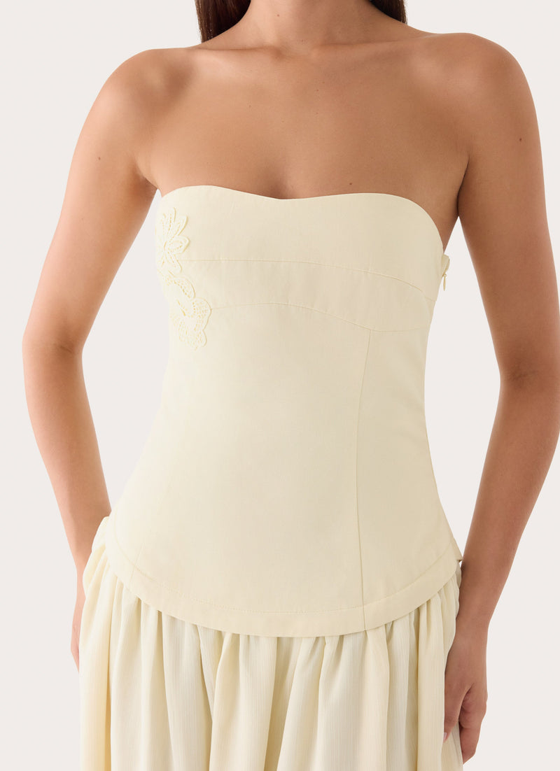 Pinky Up Maxi Dress - Butter Yellow