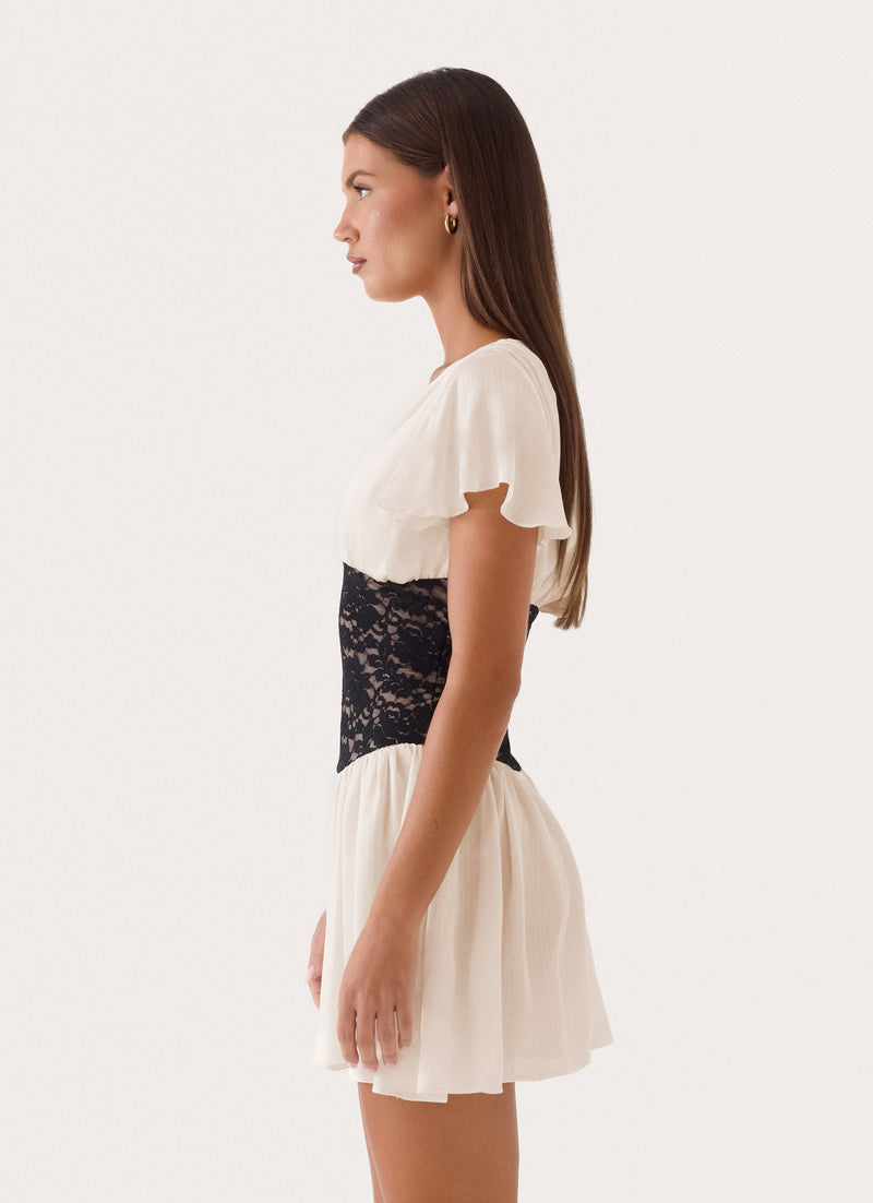 Poppie Lace Mini Dress - Ivory