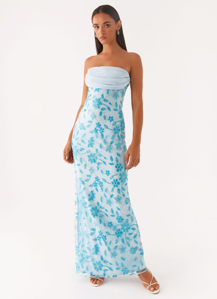 Prism Beaded Maxi Dress - Blue