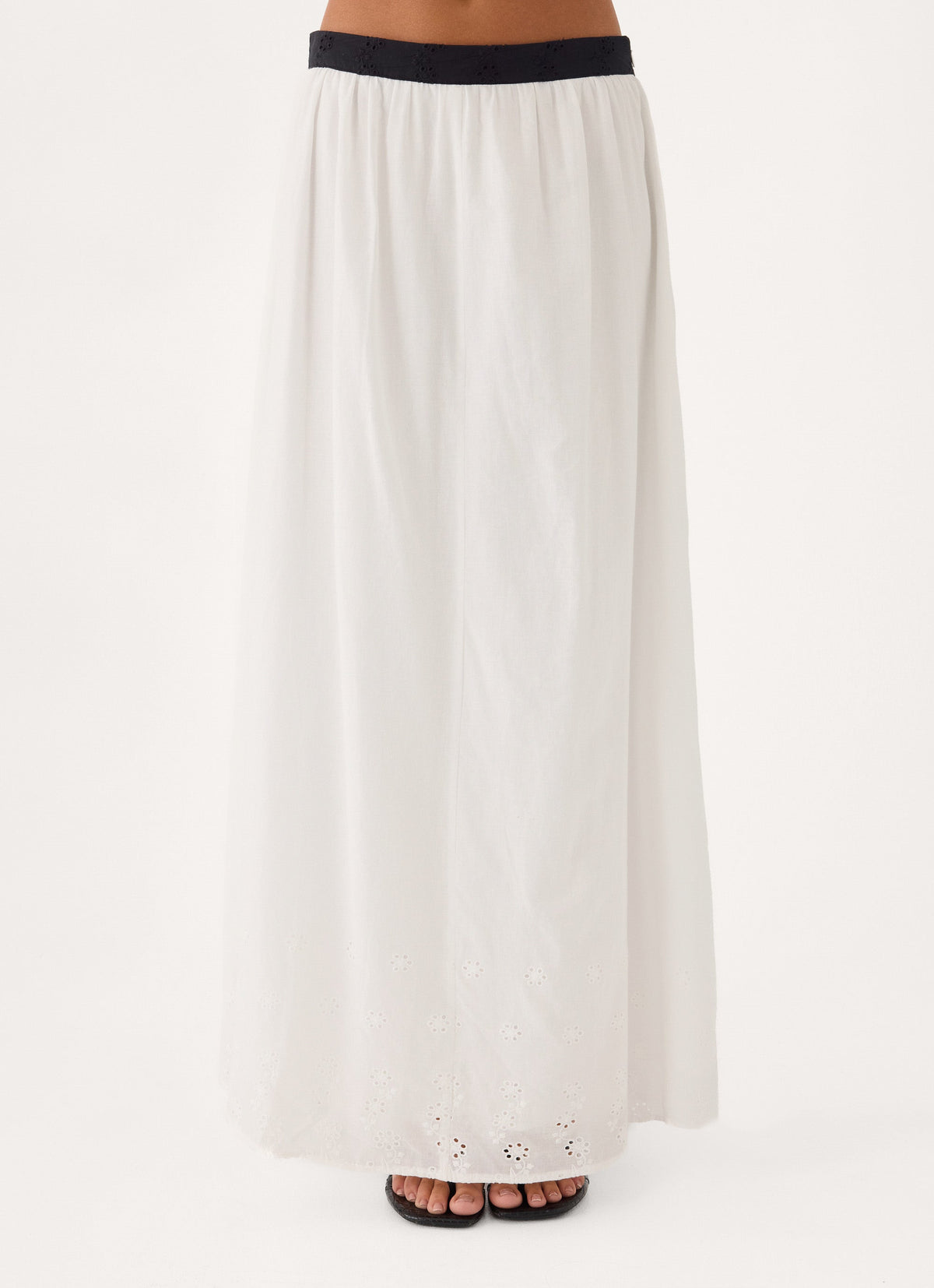 Ribbon Theory Maxi Skirt - Ivory/Black