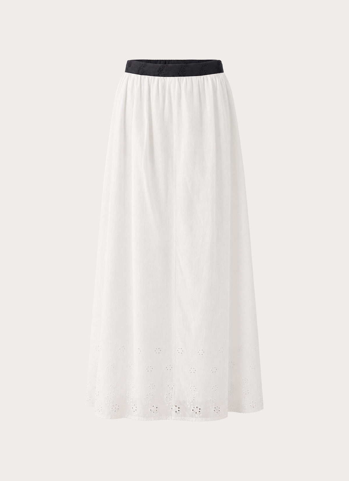 Ribbon Theory Maxi Skirt - Ivory/Black