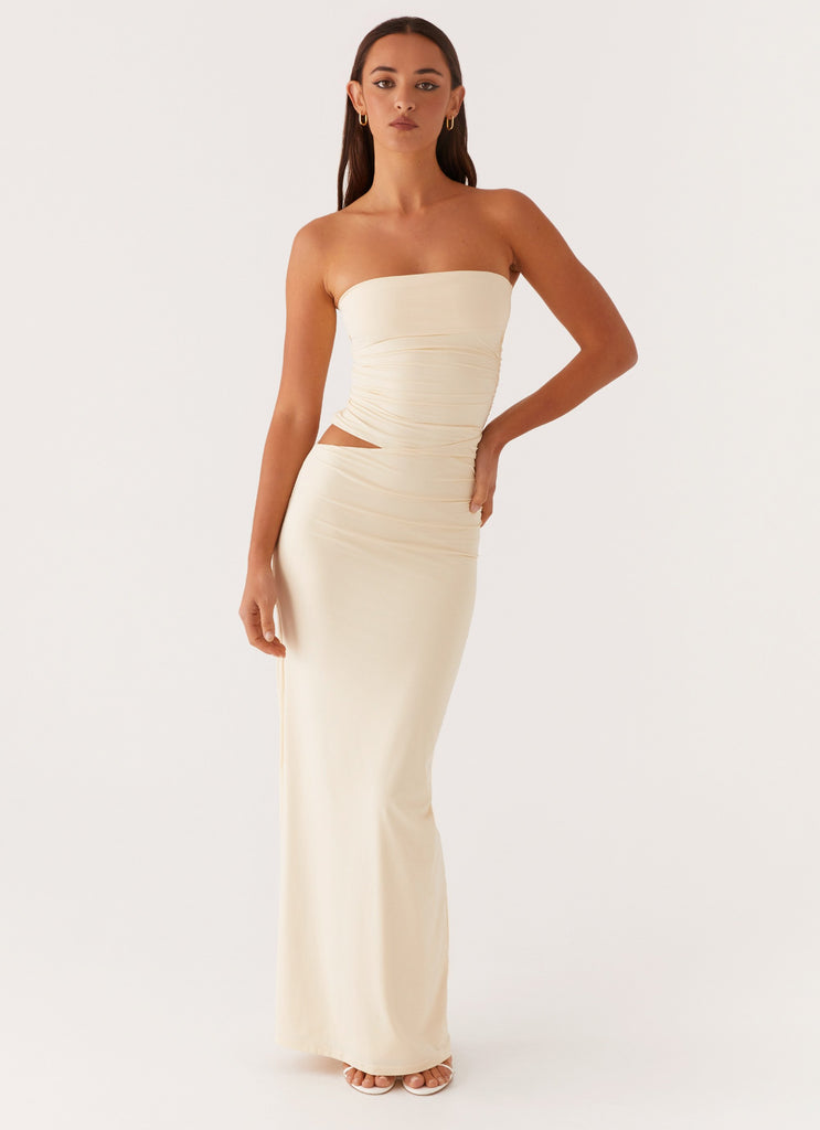 Romee Strapless Maxi Dress - Pastel Yellow