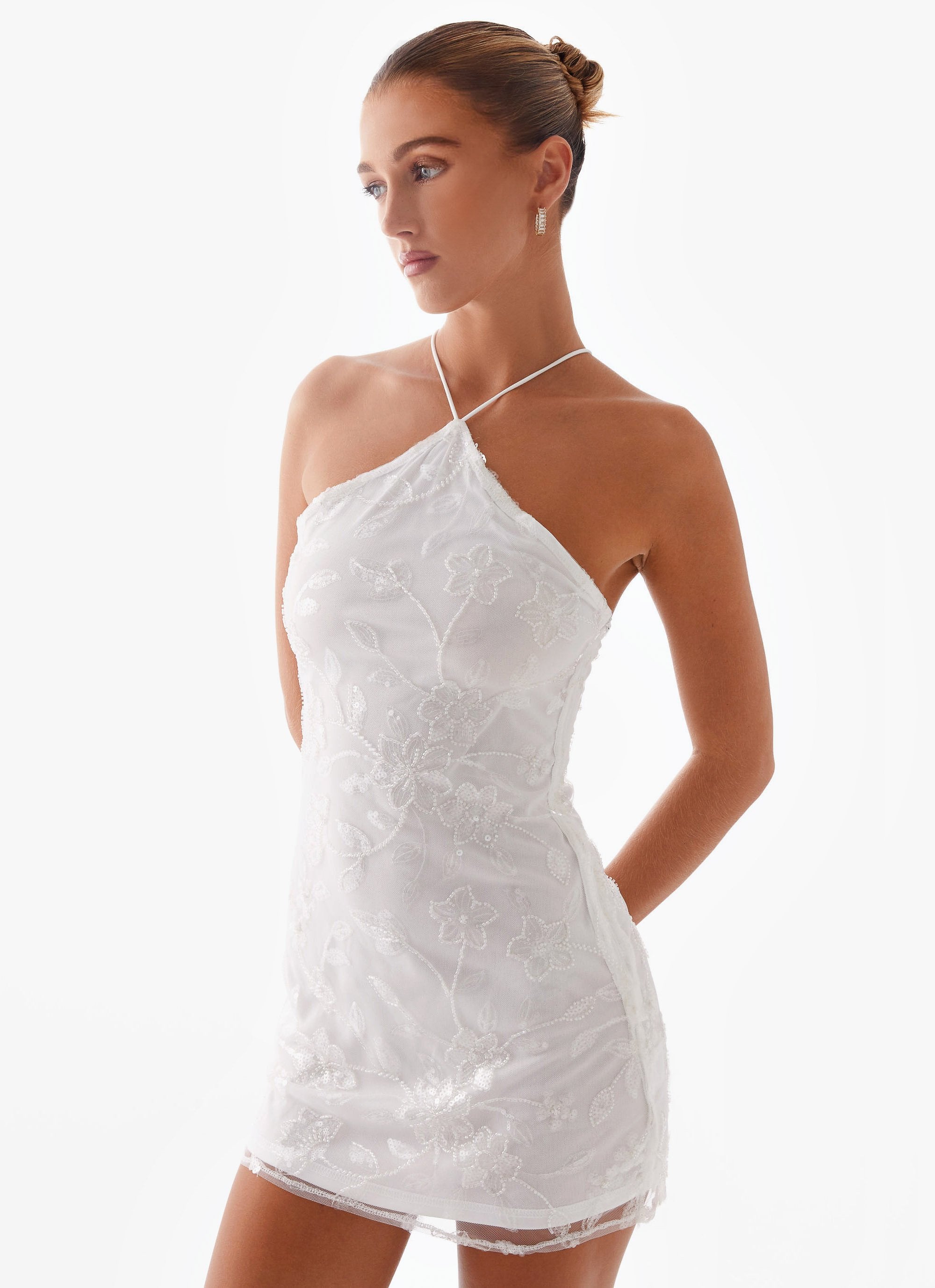 Mini Rumi Rumi Beaded Mini Dress - White – Peppermayo UK