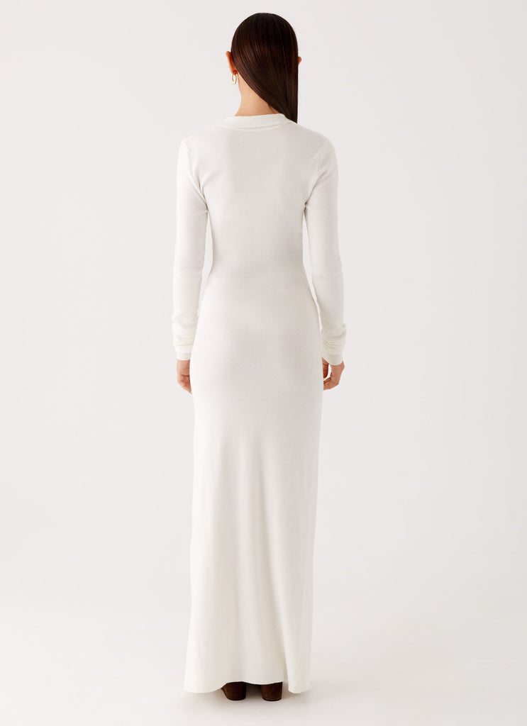 Sabetha Knit Maxi Dress White 3 Peppermayo