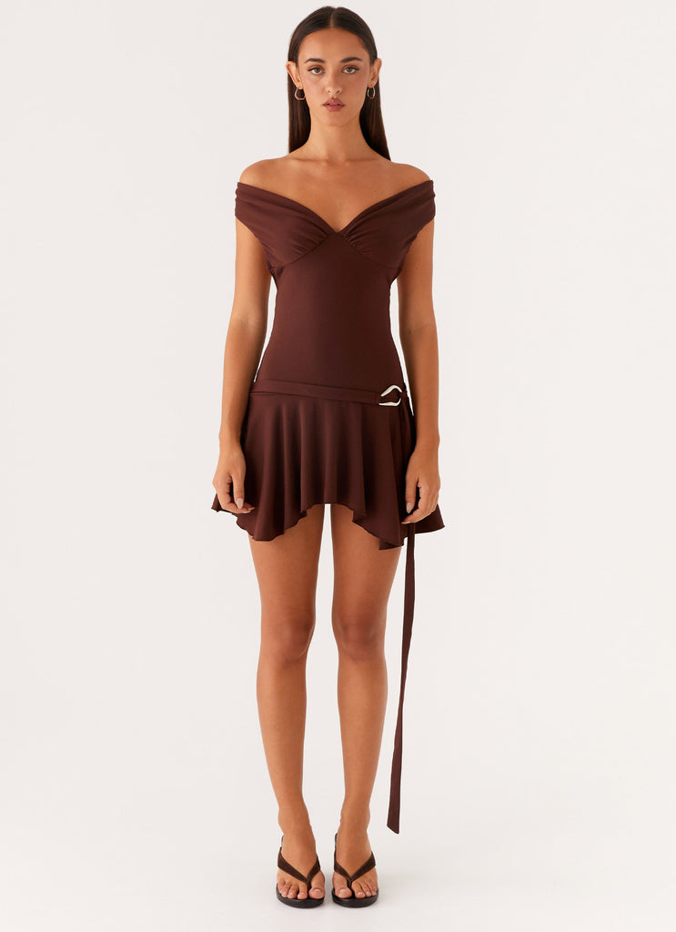 Saffira Mini Dress - Chocolate