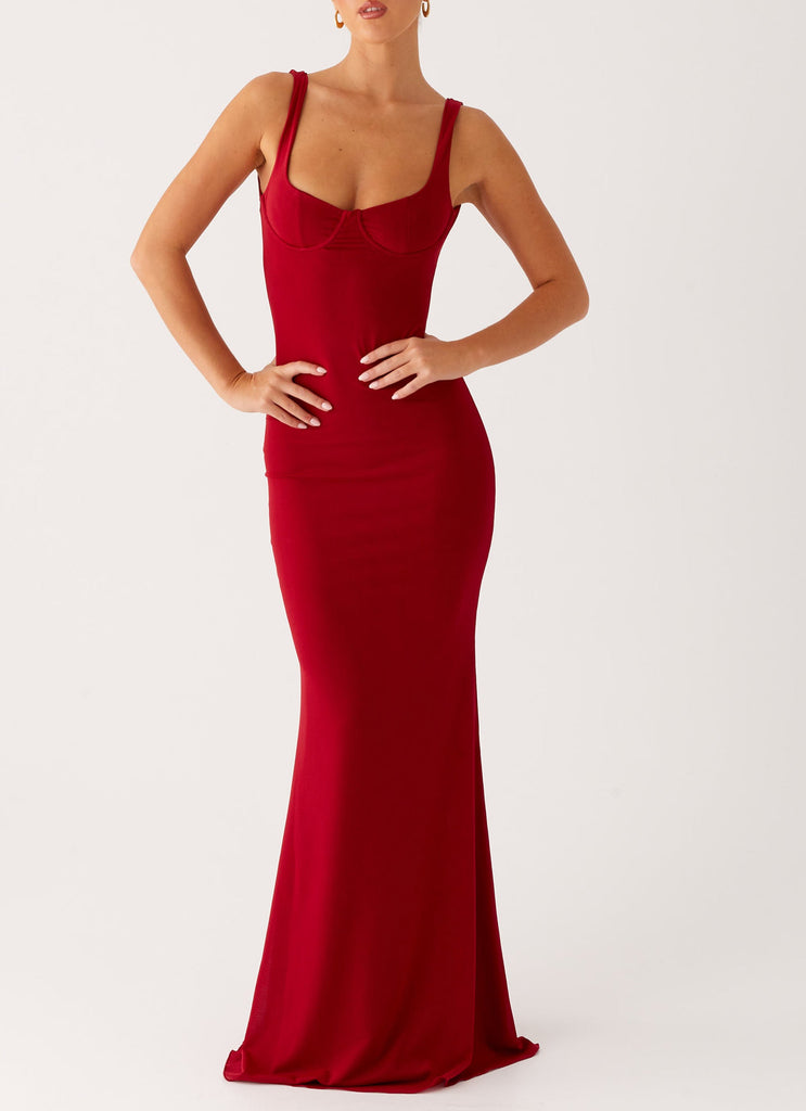 Safiya Maxi Dress - Maroon