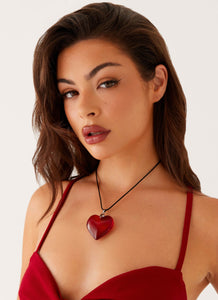 Saint Heart Necklace - Red