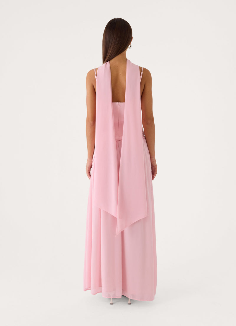 Sancha Scarf Maxi Dress - Soft Pink