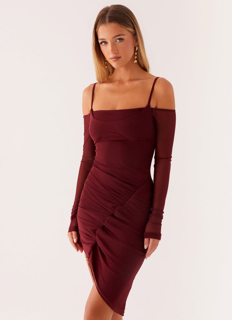 Sascha Mini Dress - Maroon